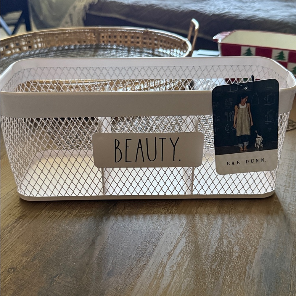 Rae Dunn grey BEAUTY organizer